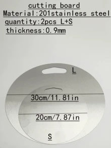 1 buah/2 buah/3 buah/Papan Potong Bundar Stainless Steel untuk Rumah dan Luar Ruangan, Papan Potong Tahan Aus dan Anti Jamur, Papan Potong Sayuran Multifungsi, Papan Penggiling Adonan Besar, Papan Pencair Daging Sapi - warna baja tahan karat - View 17