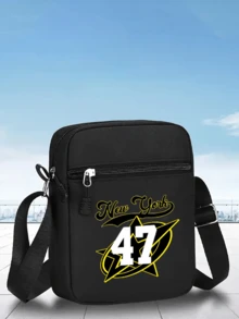 1 pièce/2 pièces Casquette de baseball à visière courbée et sac bandoulière unisexes avec design graphique imprimé personnalisé "New York 47", mode de rue, sports de plein air, ajustable, cadeau pour vous-même ou vos amis - Multicolore - Voir 12