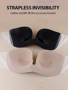 1pc Women's One-Piece Adhesive Bra, Invisible Soft Comfortable, Suitable For Dresses, Backless Tops And More - Multicolor - View 2