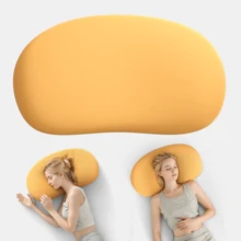 1pc Soft Cloud Pillow, Memory Foam Neck Pillow, All-Season Breathable Ice Silk Bed Pillow, Silky Cool, Fits Head Contour, Effectively Relieves Neck Pressure - Multiple Colors Available - Orange - View 7