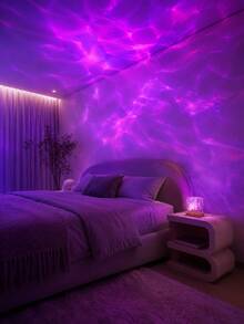 1pc [Room Decor Light] USB Powered Square Water Ripple Night Light, Suitable For Bedroom, Home Decor, Party Atmosphere, Gift Occasions - Multicolor - View 11