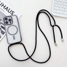 Ốp lưng điện thoại từ tính tùy chỉnh cao cấp phong cách thẩm mỹ với dây đeo vai có thể tháo rời, vỏ bảo vệ chống sốc trong suốt mờ | Tiện lợi rảnh tay và thẩm mỹ thời trang trong một, dây đeo chéo có thể tháo rời và điều chỉnh, thiết kế chống rơi, di động cho du lịch | Tương thích với iPhone 17, 17 Pro, 17 Air, 17 Pro Max, 11, 12, 12 Pro, 12 Pro Max, 13, 13 Pro, 13 Pro Max, 14, 14 Pro, 14 Plus, 14 Pro Max, 15, 15 Pro, 15 Plus, 16, 16 Pro, 16 Pro Max, 16 Plus - màu đen - Xem 2