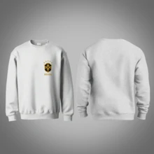 Crew Neck Sweatshirt With Brazil Print, Brazilian Fans, Fleece-Lined Sweatshirt, Streetwear Fashion. - White - View 2