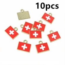 10pcs 15x16mm Enamel National Flags Of Countries Charms Pendant DIY Jewelry Making Accessories For Necklace Earrings Bracelet - National Flag - View 27