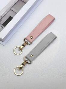 1Pc PU Leather Minimalist Keychain,Durable Long Key Ring,Portable Anti-Loss Car Key Holder,Suitable For Bags,Wallet,Key Accessories,A Perfect Gift - Multicolor - View 9