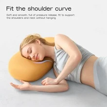 1pc Soft Cloud Pillow, Memory Foam Neck Pillow, All-Season Breathable Ice Silk Bed Pillow, Silky Cool, Fits Head Contour, Effectively Relieves Neck Pressure - Multiple Colors Available - Orange - View 3