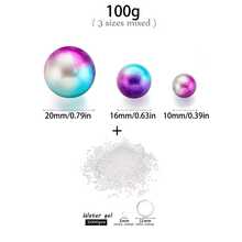 200g Artificial Floating Non-Porous Pearls For Vase Filler, 10mm/16mm/20mm Mixed Sizes, For Vase Decoration, Wedding Decor, Vase Filler, Floating Candle Decor, Home Center Table Decor, Suitable For DIY Wedding, Birthday, Theme Party, Valentine's Day Decor, Halloween Decor And Christmas Center Decor - Vibrant Blue - View 13