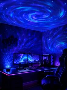 1pc [Starry Sky Projection Lamp] USB Powered Remote Control Atmosphere Night Light, Suitable For Bedroom, Dorm, Game Room, Party Scene Decoration - Multicolor - View 10
