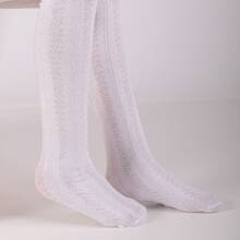 Textured Cotton Tights For Children And Babies, Sizes 0-6, Basic Colors. - Rosa trabajada - Ver 8
