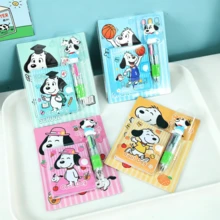 1pc New Snoopy Dog Set, Highly Attractive Mini 4-Color Ballpoint Pen & Notebook, Perfect Small Gift For Fans, Family And Friends, Practical Daily Item [Random Style] - Multicolor - View 6