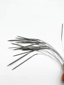 不鏽鋼圓形編織針，2.0-6.0mm 耐磨防鏽、不變形防霉、耐用。長度 80cm，適用於大多數編織項目，可用於衣物的無縫圓形編織，以及圍巾、毯子和其他大型手工紡織品的平編 - 不銹鋼環形毛衣針 - 查看 3