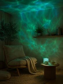 1pc [Room Decor Light] USB Powered Square Water Ripple Night Light, Suitable For Bedroom, Home Decor, Party Atmosphere, Gift Occasions - Multicolor - View 12