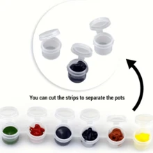240pcs Empty Paint Pots, 3ml/0.1oz Plastic Paint Cups, 6-Grid Empty Paint Cups, Suitable For Art Painting, Crafting - A - View 7
