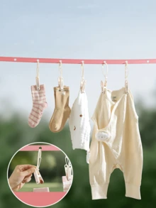 Jemuran Portabel yang Dapat Diatur dengan Desain Anti-Selip dan Tahan Angin, Sempurna untuk Aktivitas Luar Ruangan, Dalam Ruangan, Asrama, Hotel, Perjalanan Bisnis, dan Liburan. Tali Jemuran Penting untuk Mengatur Pakaian. - View 2