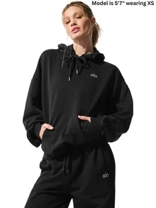 Alo Yoga Accolade Hoodie (Unisex) - Black - View 6