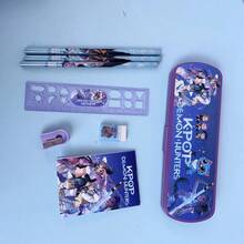 500pcs K Pop Themed Stationery Kit, Anime Character School Supplies, Writing Set With Pencils, Ruler, Eraser, Sharpener And Notebook - Multicolor - View 6
