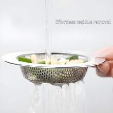 2pcs Rust-Proof Stainless Steel Kitchen Sink Strainer, Large Wide Rim Drain Filter, Anti-Clog Micro-Perforated Mesh Food Waste Catcher & Stopper, Durable Metal Basket For Vegetable Washing, Easy Clean & Universal Fit Standard Sinks, Long-Lasting Kitchen Accessory - View 6
