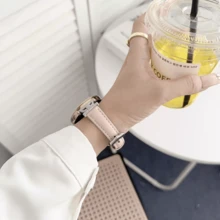 1件 PU 環形手錶錶帶，相容於 Galaxy Watch 7、Galaxy Watch 5、Galaxy Watch 6、4，適用 40mm 42mm 43mm 44mm 45mm 46mm 47mm，20mm 22mm，金色 - 粉色 - 查看 4