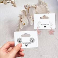 100-200pcs Earring Display Cards, Customized Store Name, Material, Earring Display Cards, Including Self-Sealing Bags And Earring Backs, Handmade Earring Jewelry Packaging Cards, Used For Displaying Earrings - Multicolor - View 3