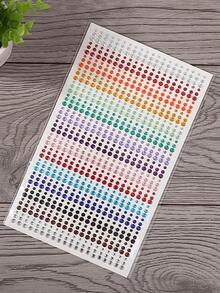 3D Self-Adhesive Rhinestone Stickers - Round, Sparkling Gem Decals For Face, Body, And Nail Art - Ideal For Stage Performances, Concerts, Parties, And Makeup Decoration - Party Accessories, Vibrant Designs, High-Gloss Finish, Stage Decor, - Multicolor - View 7