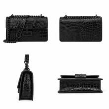 A Mini Fashion Women's Retro Shoulder Bag, Metal Chain Lightweight Crossbody Bag PU, Suitable For Women's Daily Commute - màu đen - Xem 8