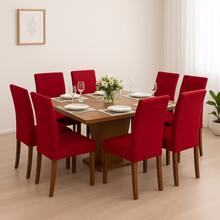 Chair Cover Kit With 6 Units For Dining Room Kitchen Pantry Gel Mesh Super Offer - Red - View 1