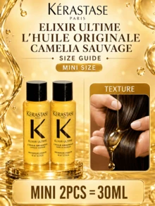 Dầu dưỡng tóc đa năng KÉRASTASE Elixir Ultime L'Huile Originale 30ml (dung tích lớn) + 15ml mẫu thử, bảo vệ tóc khỏi nhiệt, kiểm soát tóc xơ rối, tăng độ bóng, nuôi dưỡng tóc, chứa chiết xuất hoa trà dại, hoa nhài và nhựa thơm, công thức nhẹ nhàng phù hợp với mọi loại tóc, hương thơm tóc hàng ngày, món quà lý tưởng cho cả nam và nữ, sử dụng hàng ngày. - Dầu dưỡng tóc Kerastase Camellia Classic Fragrance - Xem 13
