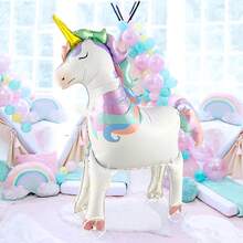 1 Set (Includes Accessories) Cartoon Unicorn Aluminum Foil Balloon With Wheels, Suitable For Birthday Outdoor Toy Balloon - View 2