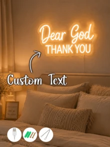 1pc Personalized LED Neon Sign, Custom Text Neon Light, Custom Name Wall Decor, Bedroom Aesthetic Decoration, Wedding Reception Decor, Living Room Wall Art, Game Room Decor, Home Bar Light Sign, Birthday Gift, Anniversary Gift, USB Neon Light - Multicolor - View 4