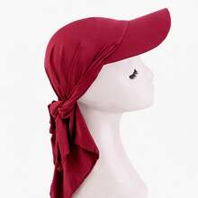 Summer Cooling Brimmed Headscarf Hat, Solid Color Elastic Knitted Back-Tie Headscarf, Multifunctional Headwrap, For Daily Prayer - Solid Color - View 19