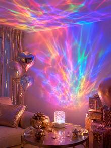 1pc[Wave Projection Lamp]White Desktop Night Light, Colorful Water Ripple Atmosphere Light | Suitable For Living Room, Desk, Bedroom, Home Decor | USB Powered - MultiWarna - View 10