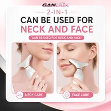 GANLAIX 1 pièce Appareil de beauté à lumière rouge et bleue, masseur facial portable pour le visage & le cou, outil de beauté rechargeable USB 500mAh avec chaleur & vibration, contrôle facile, cadeau de Noël et du Nouvel An - Multicolore - Voir 8
