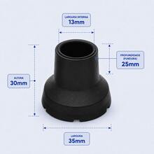 Non-Slip Rubber Tips For Canes Kit With 3 Units - Negro - Ver 2