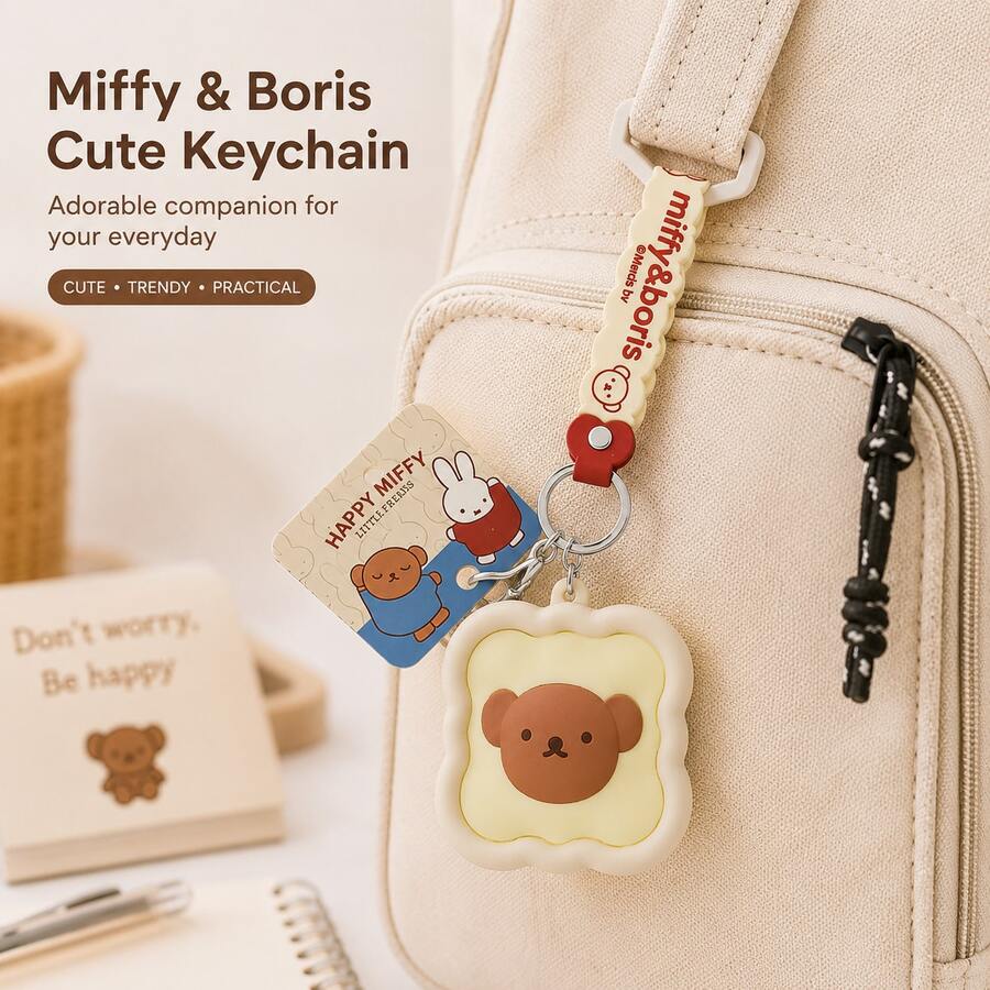 官方授權 Miffy & Boris 系列收納收納包，可愛卡通迷你收納袋，多色零錢包與耳機收納盒，包包掛飾配件，適合 14 歲以上粉絲的收藏禮物