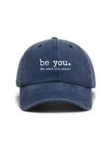經典復古Y2K水洗「Be You」原創棒球帽卡車帽，男女通用，適合春夏秋冬四季，情人節、單身派對、父親節、母親節、教師節、開學季、萬聖節、新娘、學生、教師的完美禮物，女性夏季旅行海灘海濱必備，女性沙灘帽，新娘婚禮必備，粉色、黑色波多黎各休閒頭飾女性卡車帽 - A - 查看 7