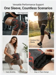1pc Sports Compression Knee Sleeve, 3D Micro-Knit Breathable Knee Support Brace For Running, Gym Fitness, Weightlifting, Cycling, Joint Pain Relief, Elastic Non-Slip Knee Wrap Protective Gear For Men & Women - Multicolor - View 7