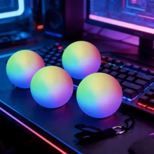 LED Soft Light Poi Spinning Ball, 9 Dynamic Light Modes, Rainbow Gradient, High-Speed Flashing Rotation, Durable Glowing Dance Prop, Perfect Christmas Gift For Adults, Beginners And Professional Performers - 4PCS - View 8