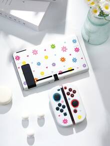 New Switch 2 (2025) Game Console Accessories, 1pc Small Heart & Daisy Flower Print Pattern Protective Case/Cover, Compatible With Switch 2/Switch NS/Switch OLED/Lite, Suitable For Switch 2nd Gen/Switch Game Console Accessories, Full Set Bundle, Storage Bag, Game Card Case, Switch Protective Case, Best Gift For Switch Players - Multicolor - View 3