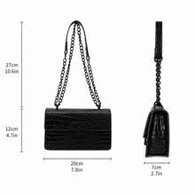 A Mini Fashion Women's Retro Shoulder Bag, Metal Chain Lightweight Crossbody Bag PU, Suitable For Women's Daily Commute - màu đen - Xem 7