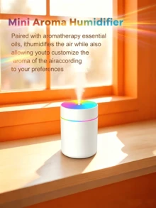 Mini Aromatherapy Humidifier, USB Powered With Color LED Lights, Aromatherapy Diffuser, Portable And Quiet, Suitable For Home, Office, And Room Use. - Multicolor - View 3