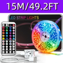 3ft-100ft LED Light Strip, Suitable For Bedroom, Living Room, Game Room, Kitchen, TV Backlight, Can Be Used As Holiday Gift. Equipped With 44-Key Remote Control, Color, Brightness And Speed Adjustable. - Multicolor Light - View 17
