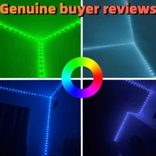 3.28英尺-100英尺 RGB LED燈條，附44鍵遙控器，可調顏色與亮度，安裝簡單，適用於臥室、房間、廚房、客廳，適合節日派對氛圍裝飾、聖誕裝飾、電視背光 - 多色光 - 查看 10