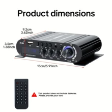 HiFi 車用音訊擴大機 2.1 聲道－強力重低音擴大機，可調低音/高音，清晰立體聲，適用於露營車/車輛/KTV/居家，安裝簡易 - 839 - 查看 7