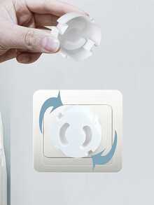 Cubierta de enchufe con reinicio automático estándar europeo, cubierta protectora de enchufe de alimentación impermeable, compatible con enchufes y tomas de corriente europeos, diseño transparente resistente a impactos, proporciona protección de para mascotas y miembros de la familia, adecuado para escuelas, oficinas, residencias y otros diversos lugares - multicolor - Ver 6