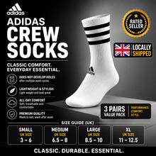 Adidas Crew Socks White 3 Pairs - White - View 3