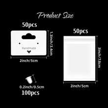 100-200pcs Earring Display Cards, Customized Store Name, Material, Earring Display Cards, Including Self-Sealing Bags And Earring Backs, Handmade Earring Jewelry Packaging Cards, Used For Displaying Earrings - Multicolor - View 4