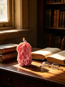 1pc 4 Colors 3D Ancient Greek Angel Relief Aromatherapy Candle, 124g/9.8cm High, Soy Wax Smokeless Burning, Exquisite 3D Archer Rose Carving, Ins Vintage Style, Suitable For Bedroom Fragrance, Living Room Decor, Birthday Gift, Wedding Decoration, Atmosphere Enhanced - 1PC - View 6