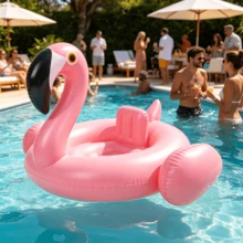 1pc Swimming Pool Float Ring, Flamingo Shaped Inflatable Ring, Princess Horse Swimming Pool Float Ring, Unicorn Shaped Inflatable Ring, Inflatable Ring With Back Support - Summer Essential For Boys And Girls - Swimming Ring - View 2