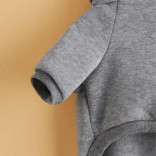 1件灰色寵物口袋連帽衫，狗衣服貓衣服 - 灰色 - 查看 5