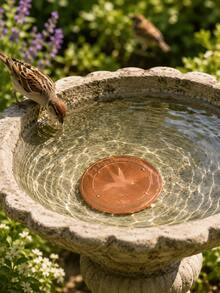 1pc Copper Bird Bath Tray, 0.6mm Reinforced 99.99% Pure Copper Cleaning Plate With 3-Point Support, Suitable For Outdoor Bird Bath Basin Year-Round Physical Water Cleaning - Multiple Styles - View 8